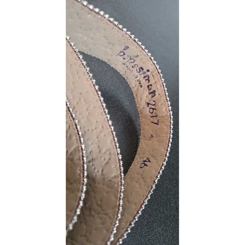 NEW B.B SIMON 2617 RED BELT W/ ALL SILVER CRYSTALS AND‎ PARACHUTE STUDS RODEO 46